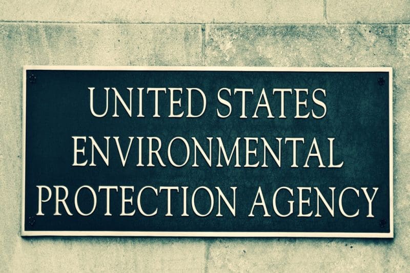 Sign reading United States Environmental Protection Agency.