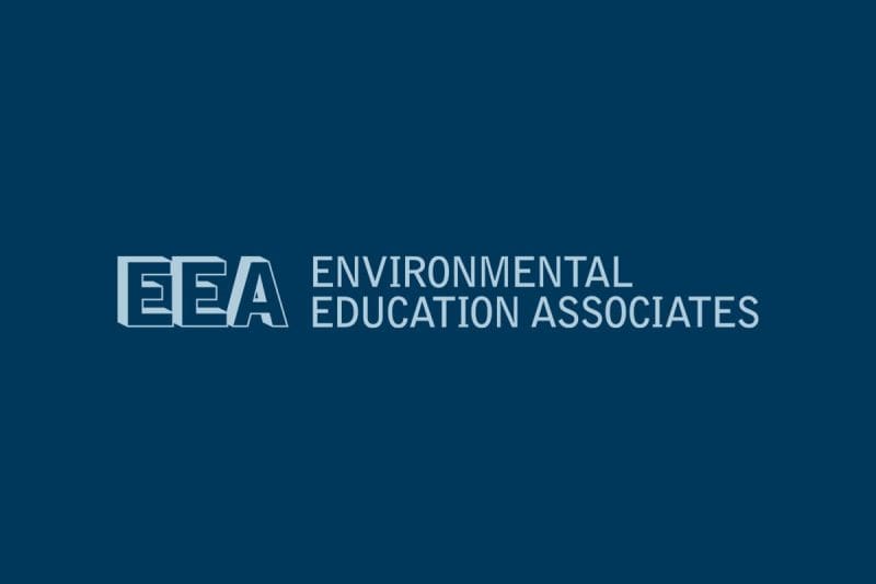 Environmental Education Associates logo on blue background.