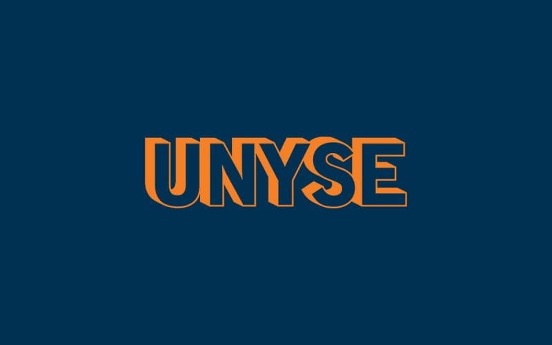UNYSE logo with blue background and orange text.