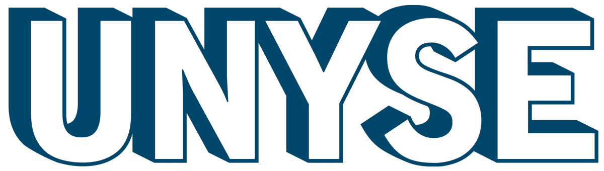 UNYSE logo in bold blue text on a transparent background.